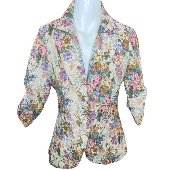 Karen Kane Tapestry Jacket Floral Print Size XS (2) - Picture 4 of 9